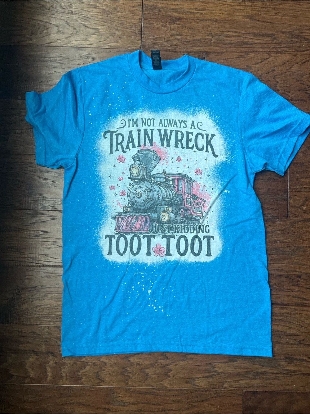Gildan Bright Blue 'Train Wreck — Toot Toot' Graphic Tee